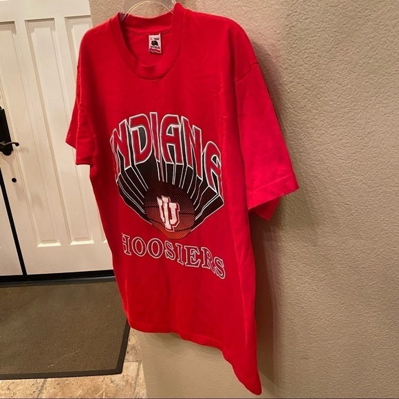Vintage Red INDIANA Hoosiers T-Shirt Size Large-Made in USA - Picture 2 of 7